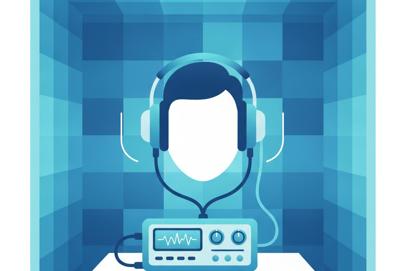 Hearing test sound booth with audiometer