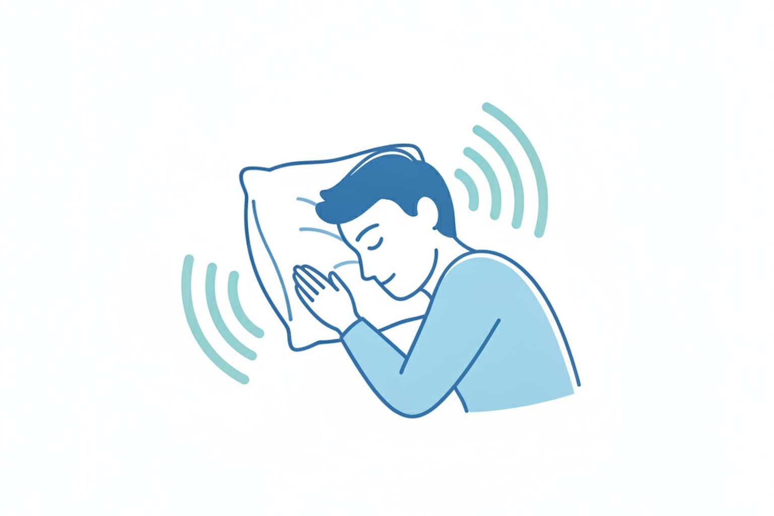 How to sleep with tinnitus - peaceful rest with sound therapy medical illustration