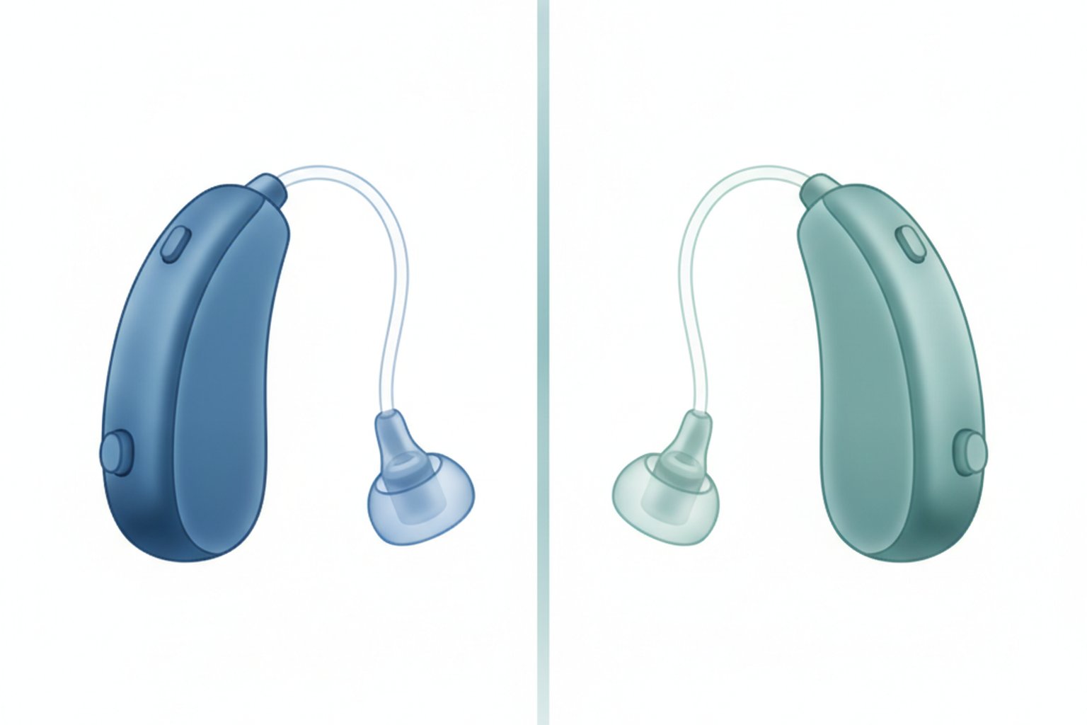 Oticon vs Signia hearing aid brand comparison with two modern hearing aids